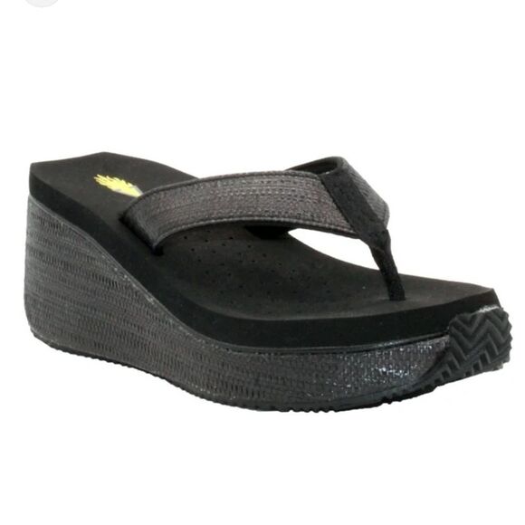 Volatile Women's Black Wedge Sandals Size 9 - Picture 5 of 14